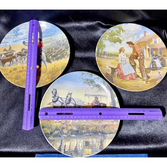 Oklahoma the Musical Knowles By Mort Kunstler Set of 3 Ceramic Plates - Vintage - Picture 2 of 8